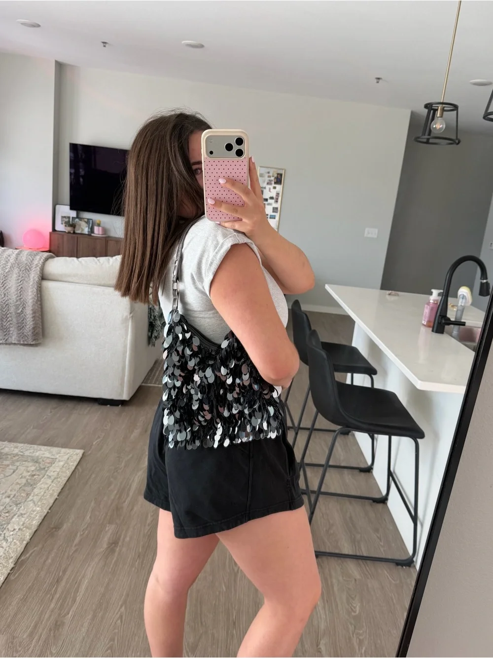 Y2K Sequin Disco Slouchy Purse